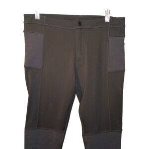 Athleta Trailsetter Moto Motion Skinny Black Ponte‎ Knit Pants Women's Size 12